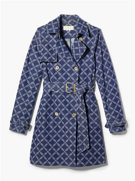 trencz michael kors|Empire Logo Jacquard Denim Trench Coat .